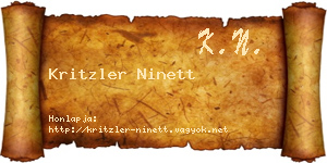 Kritzler Ninett névjegykártya